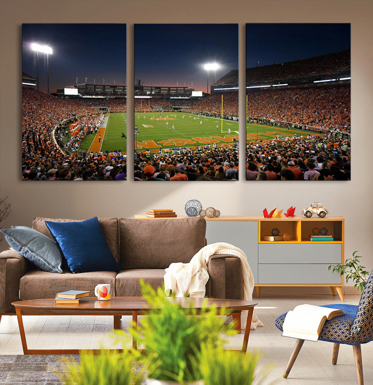 Clemson University Tigers Art Print, Football Team Print -