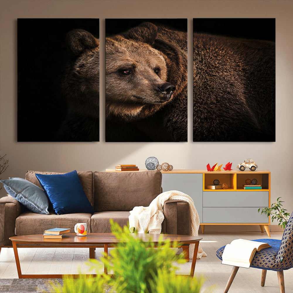 Wild Grizzly 399 Bear Canvas Wall Art Print, Bear Animal