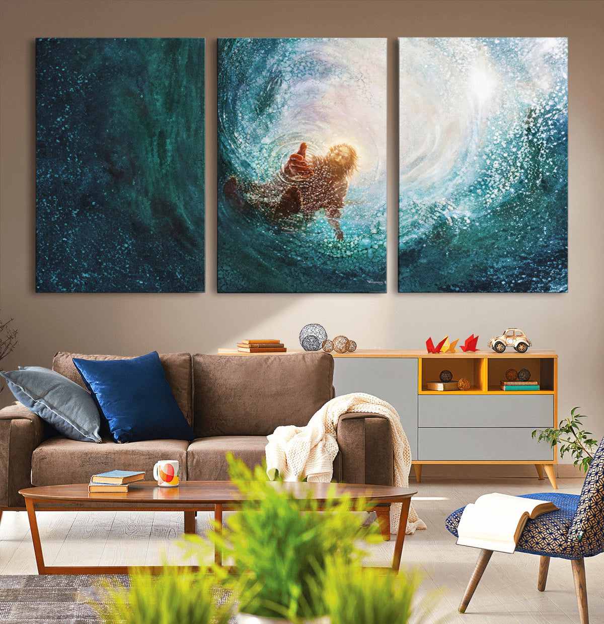 Powerful Jesus Canvas Print - Hand of Salvation,