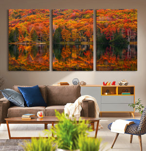 Fall Foliage Wall Art - Autumn Reflection Canvas Print,