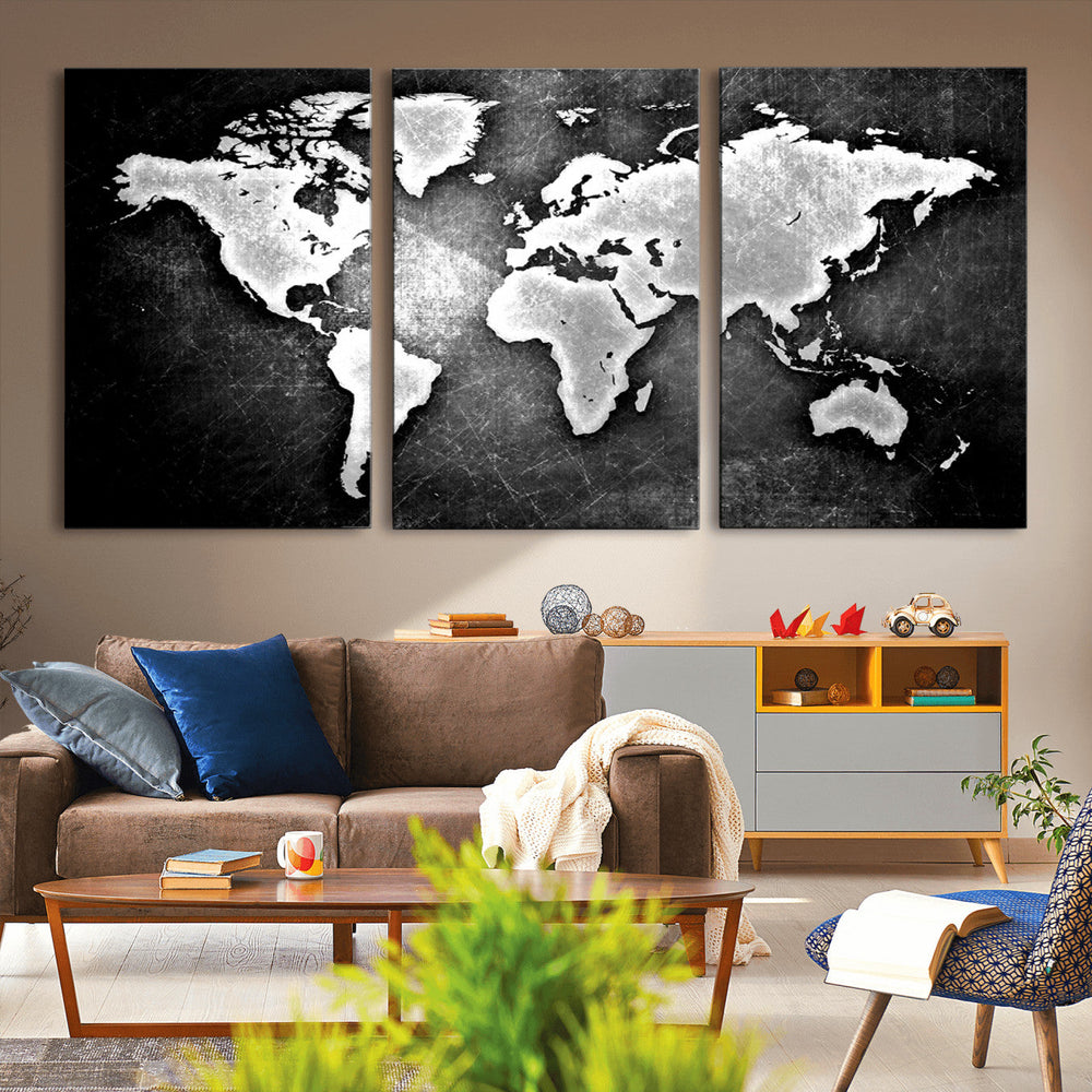 World Map Wall Art Canvas Print – Framed Wall Art for
