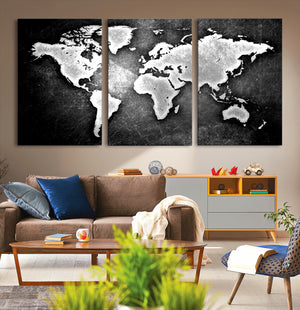 World Map Wall Art Canvas Print – Framed Wall Art for