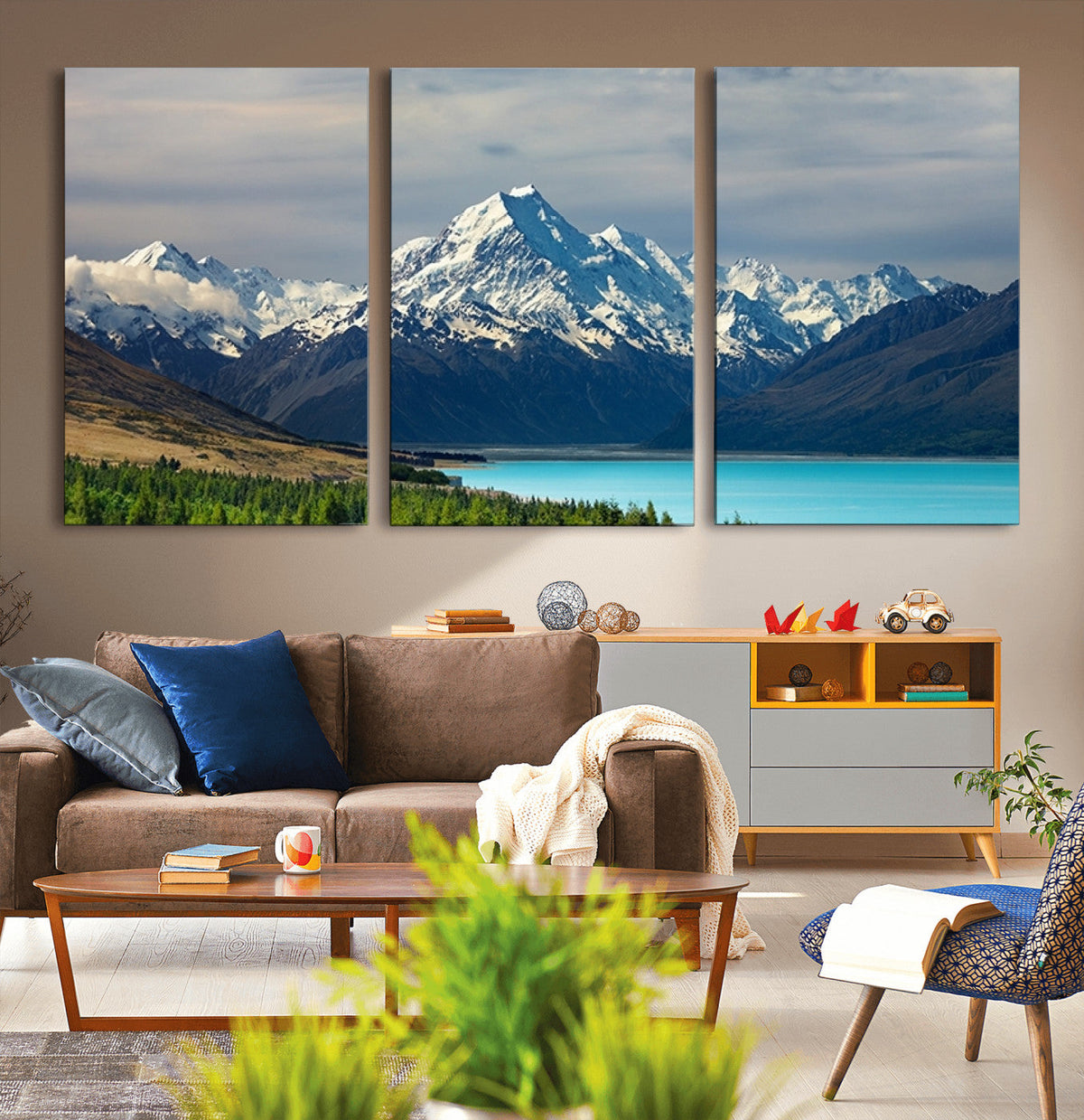 Mount Cook and Lake Pukaki Canvas Wall Art Print – Majestic