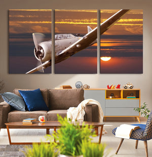 Old War Plane Wall Art Canvas Print