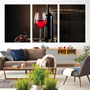 Red Wine and Bottle Canvas Print