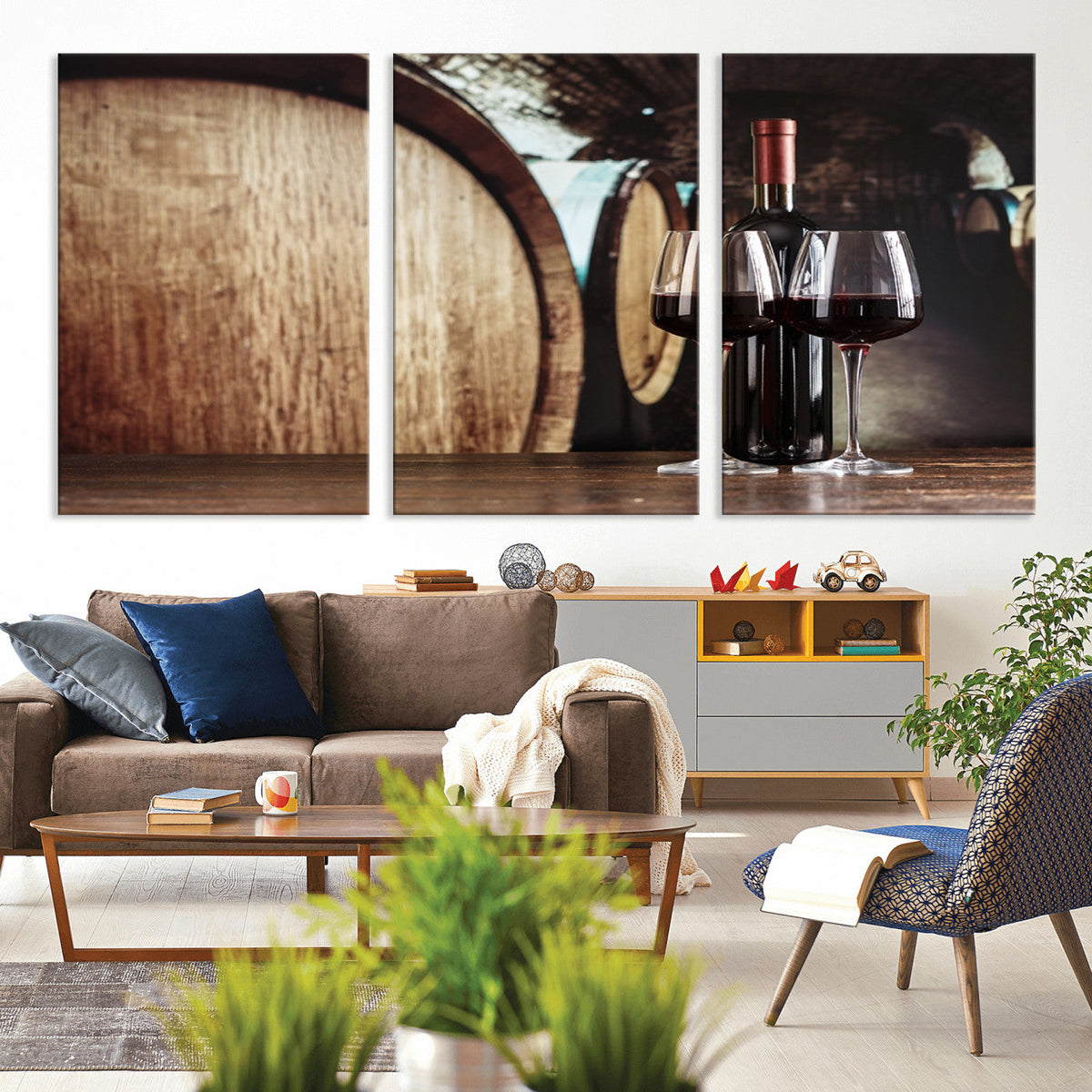 Wine and Barrel Wall Art Canvas Print