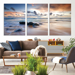 Serene Weather On The Beach Wall Art Canvas Print