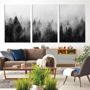 Fogy Forest Canvas Wall Art Print - Mountain Wall Art with