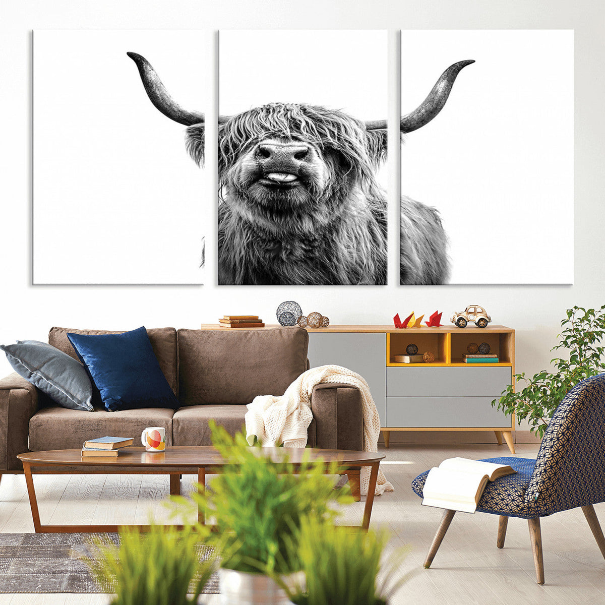 Fanny Scottish Highland Cow Cattle Art Print Farmhouse Wall