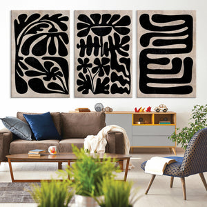 Canvas Print Wall Art Abstract Art Boho, Framed Boho Art
