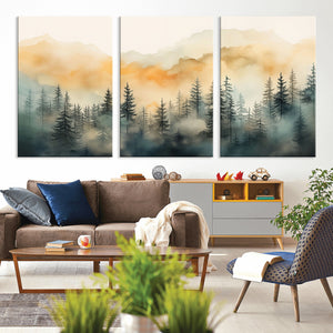 Abstract Forest Print - Mountain Wall Art | Autumn Landscape