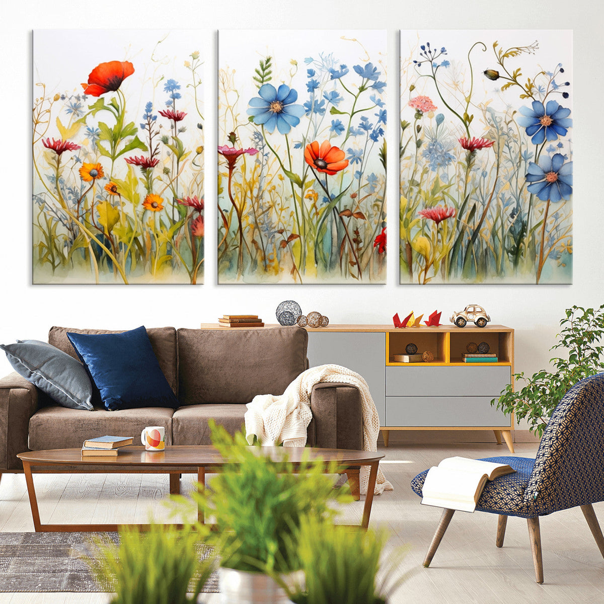 Colorful Wildflower Canvas Wall Art - Vibrant Floral