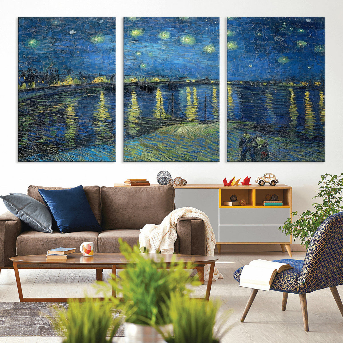 Vincent van Gogh Starry Night over the Rhone Abstract Wall