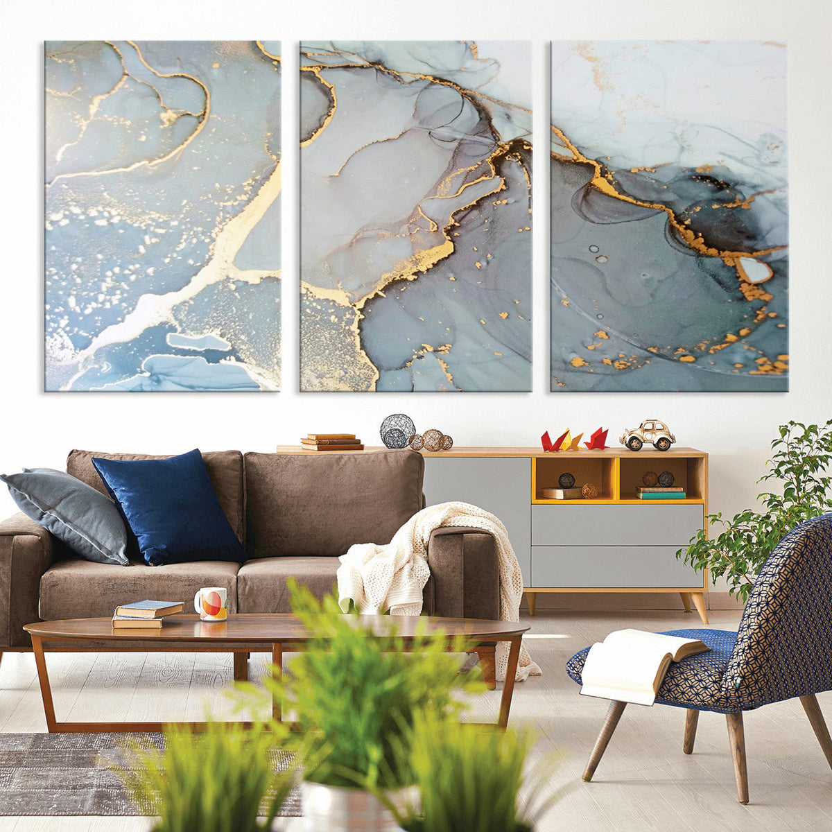 Large Abstract Marble Wall Art Canvas Print for Living Room