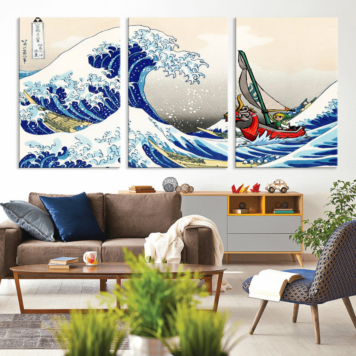 Katsushika Hokusai Kanagawa Giant Wave Wall Art Canvas Print
