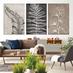Minimalist Botanical Wall Art Canvas Print, Framed and Ready