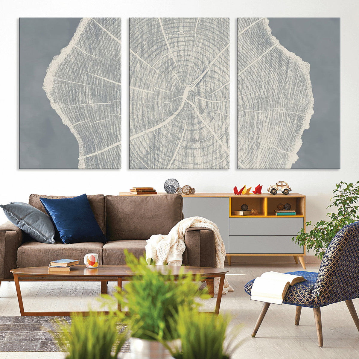 Abstract Tree Ring Wall Art Canvas Print – Nature-Inspired,