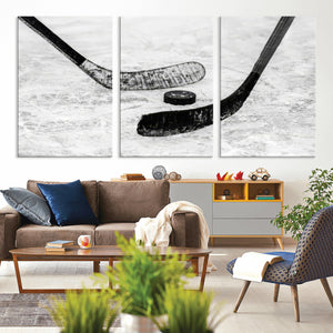 Winter Ice Hockey Sport Canvas Wall Art Print - Hockey Wall