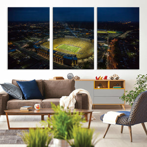 Michigan Stadium Night Game Wall Art – Sports Arena Aerial
