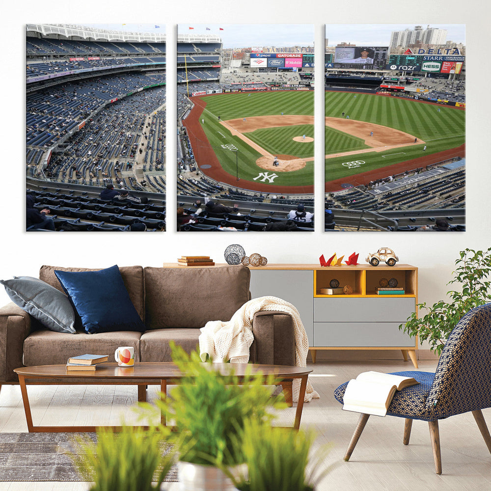 New York Yankees Baseball Team Print - Yankee Stadium Wall