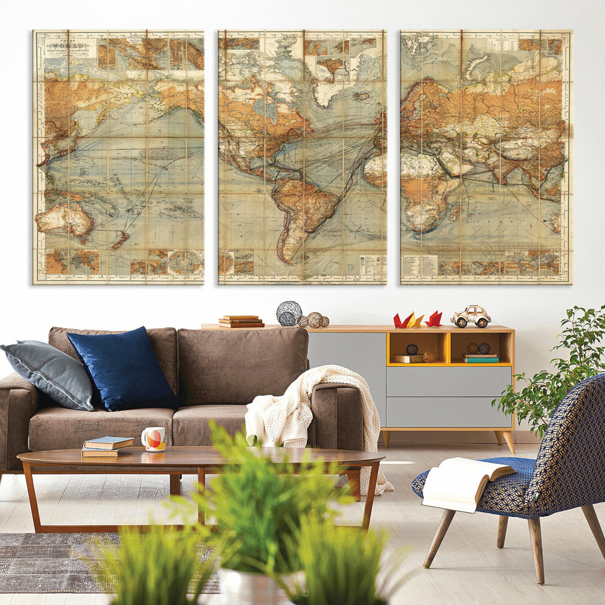 Push Pin World Map Canvas Print – Travel Tracker Wall Art