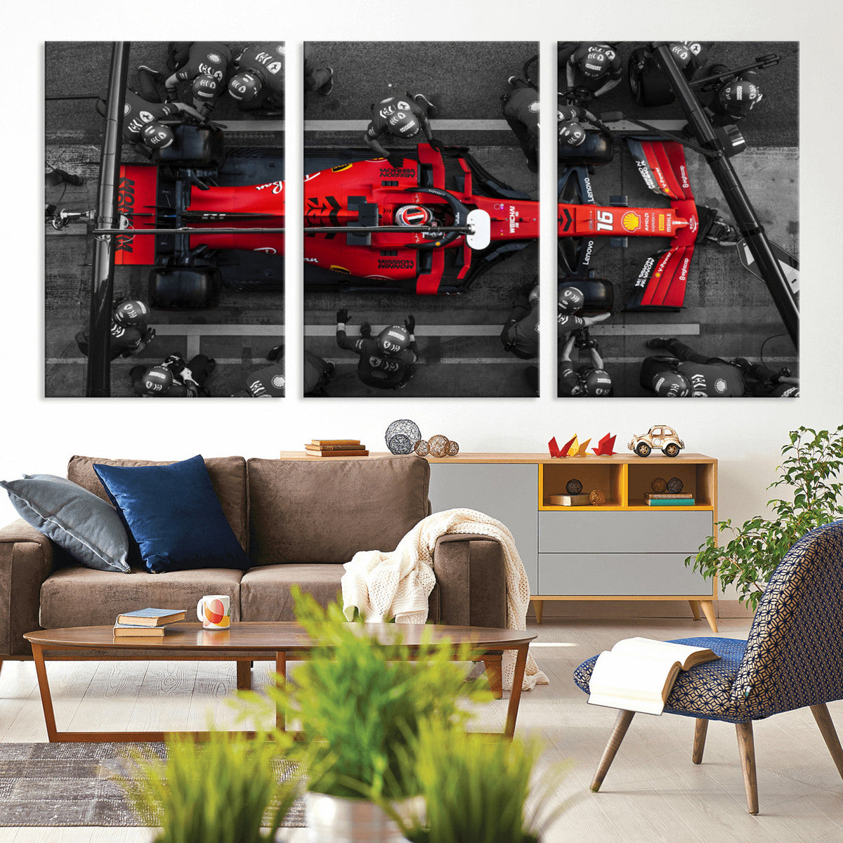 Ferrari Pit Stop Canvas Wall Art – Precision and Speed