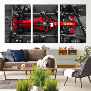Ferrari Pit Stop Canvas Wall Art – Precision and Speed