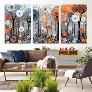Abstract Winter Landscape Canvas Wall Art Print - Large