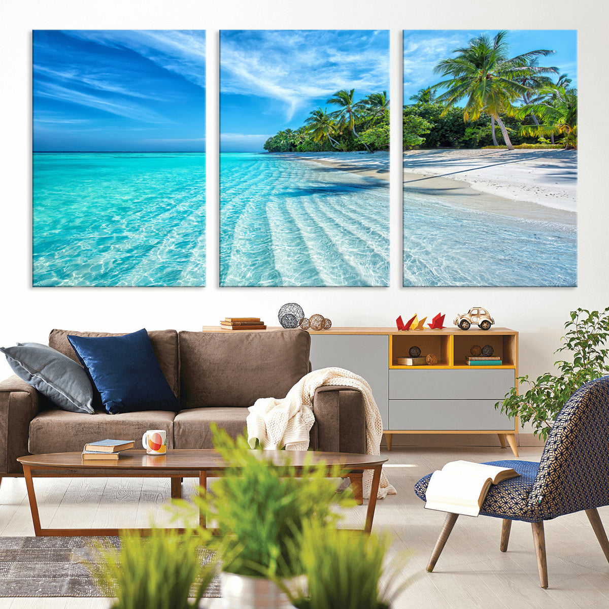 Tropical Beach Wall Art Canvas Print - Serene Ocean