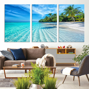 Tropical Beach Wall Art Canvas Print - Serene Ocean