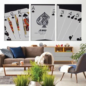 Poker Wall Art - Playing Cards Canvas Wall Art Print - Ace