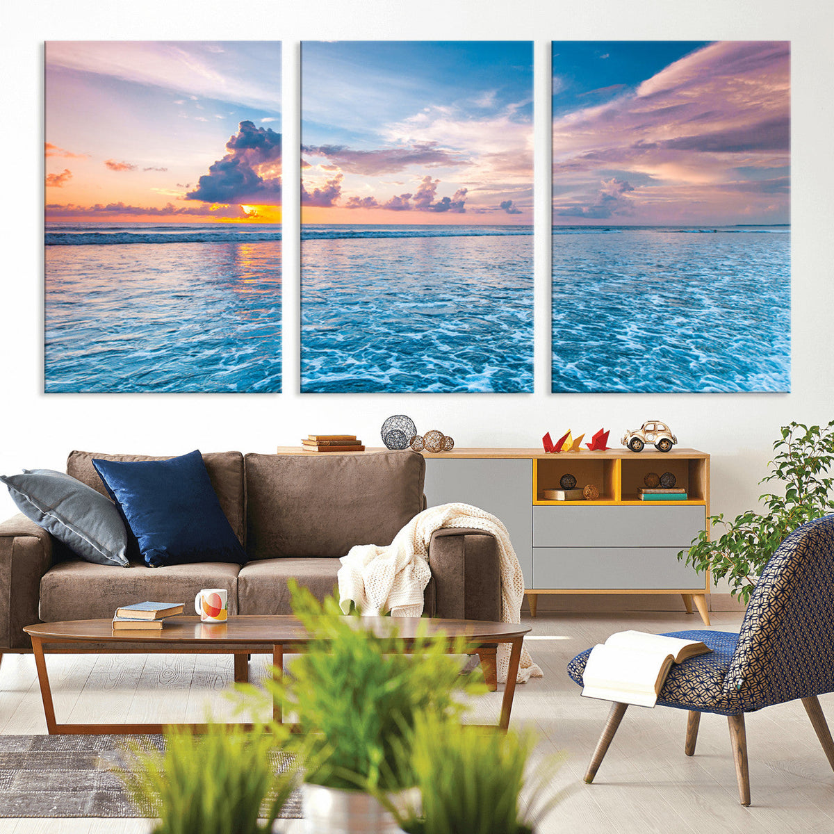 Ocean Sunset Canvas Wall Art Print – Tranquil Seascape