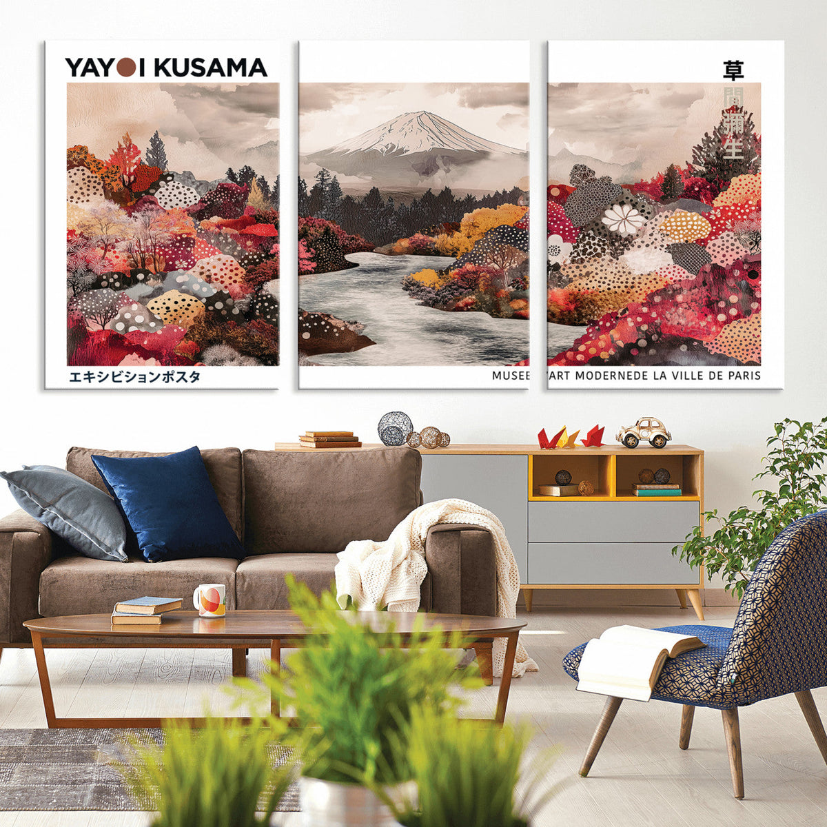 Yayoi Kusama Wall Art Canvas Print – Framed Large Abstract