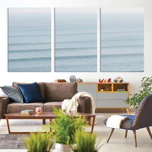 Ocean Waves Wall Art Canvas Print – Framed Solo Surfer Wave