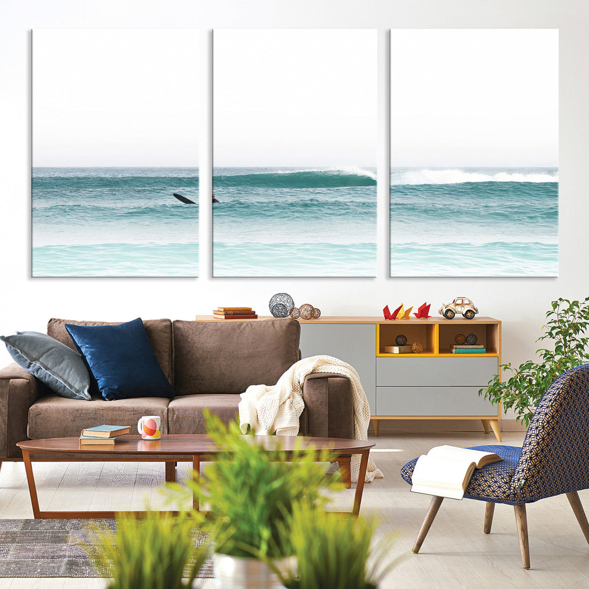 Surfing Wall Art Canvas Print – Framed Ocean Waves