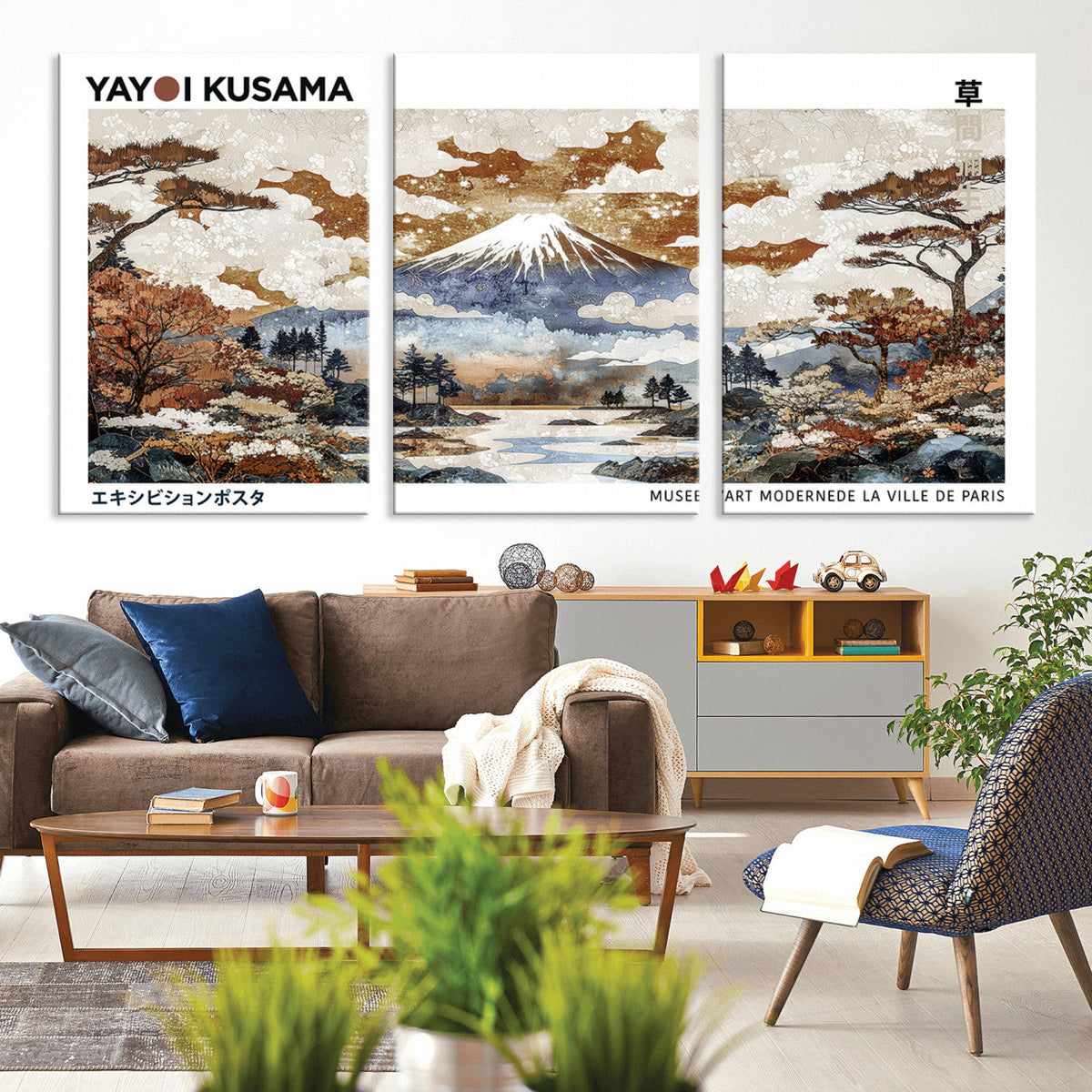 Modern Japanese Wall Art Canvas Print – Framed Abstract