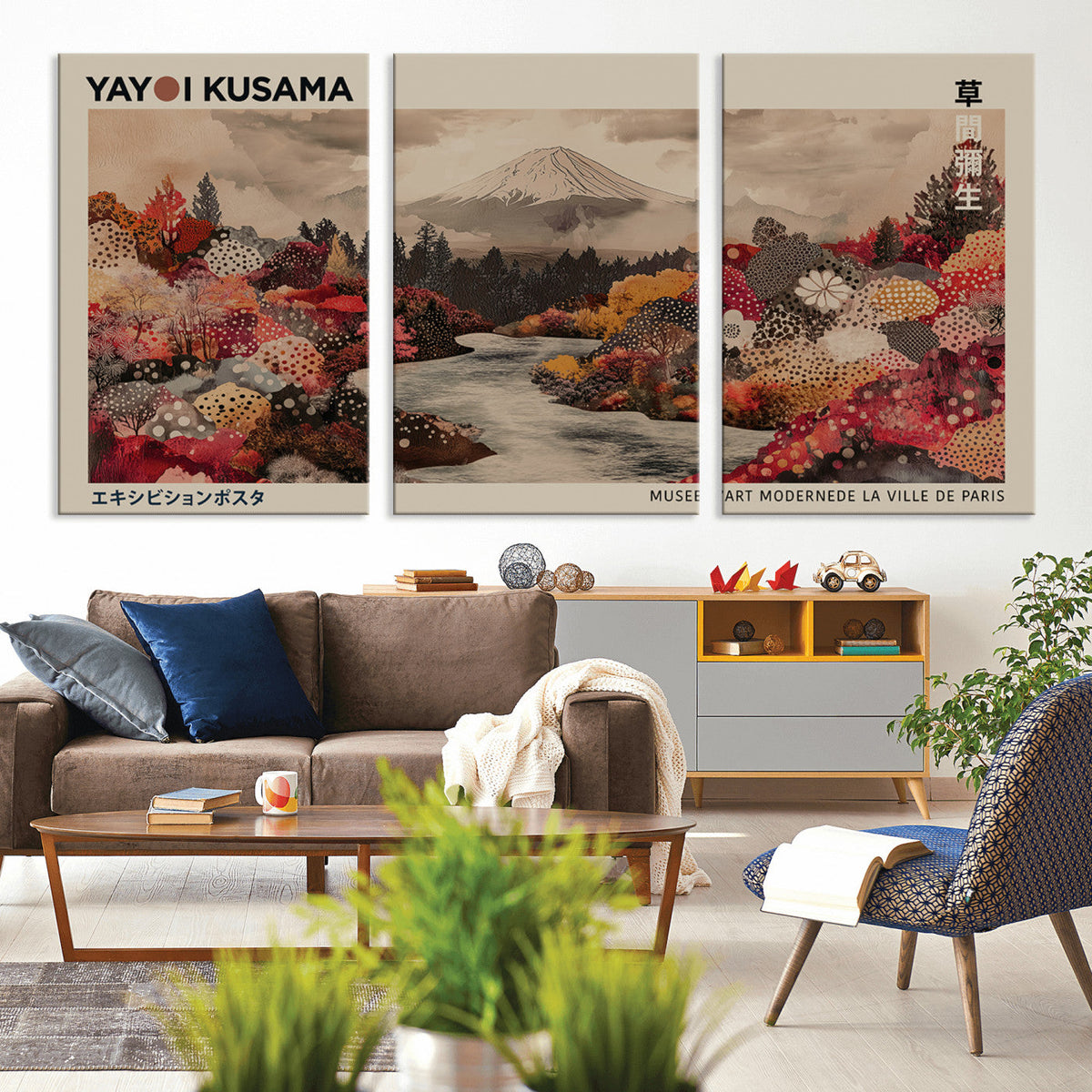 Modern Japanese Wall Art Canvas Print – Framed Abstract