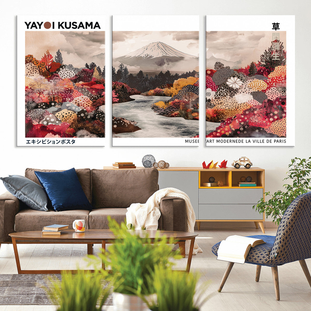 Modern Japanese Wall Art Canvas Print – Framed Abstract