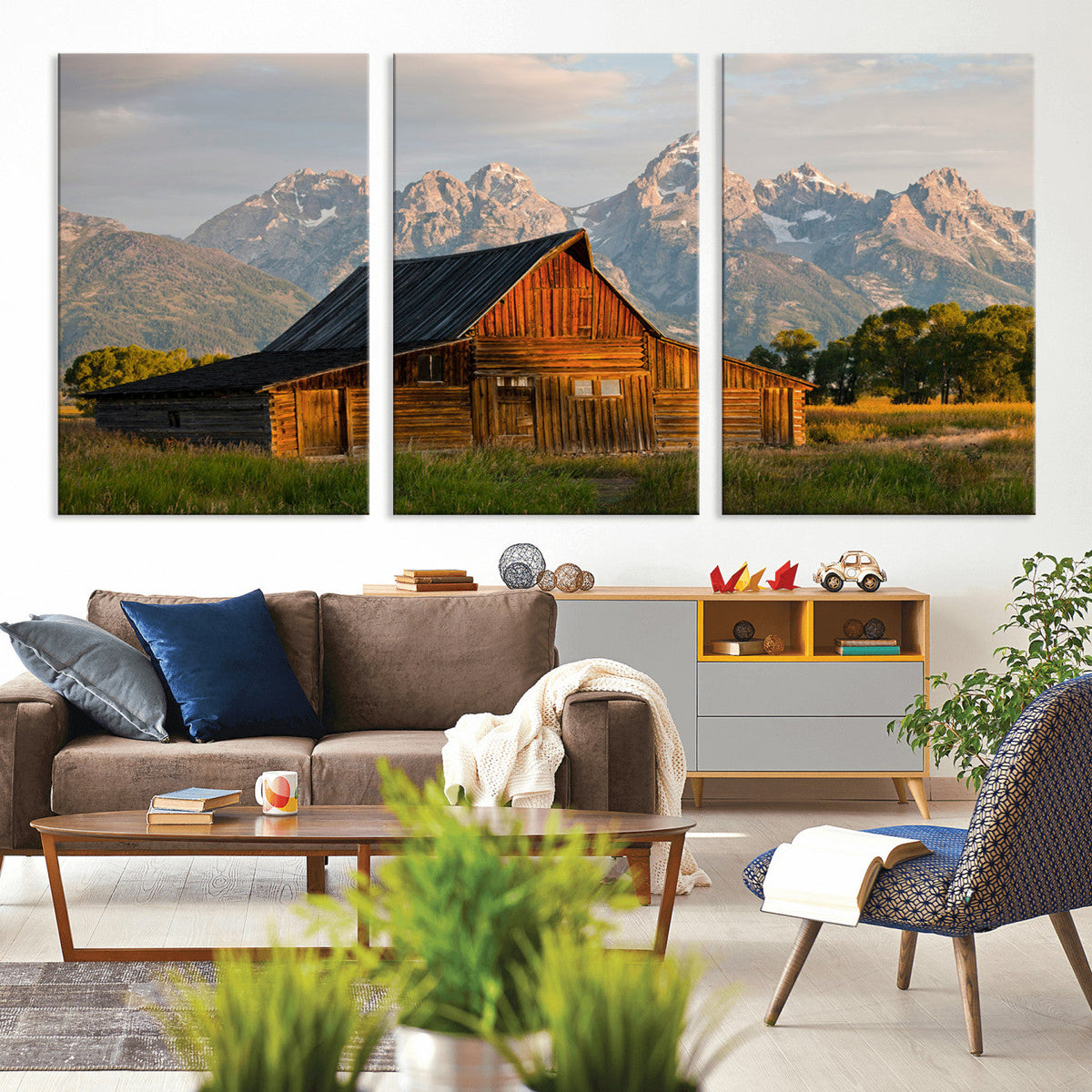 Rustic Barn Wall Art Canvas Print – Framed Grand Teton Park