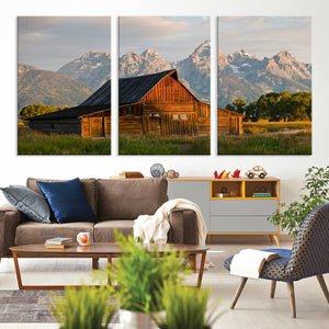 Rustic Barn Wall Art Canvas Print – Framed Grand Teton Park