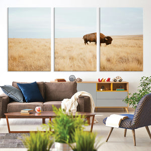 Buffalo Wall Art Canvas Print – Framed Western Wildlife