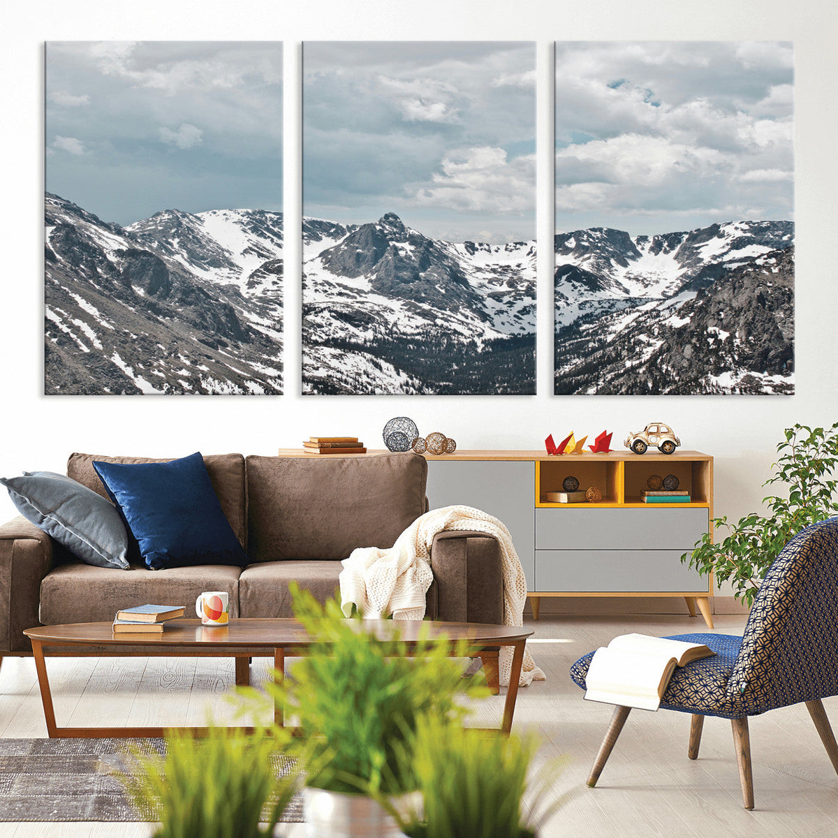 Snowy Peaks Wall Art Canvas Print – Alpine Wilderness