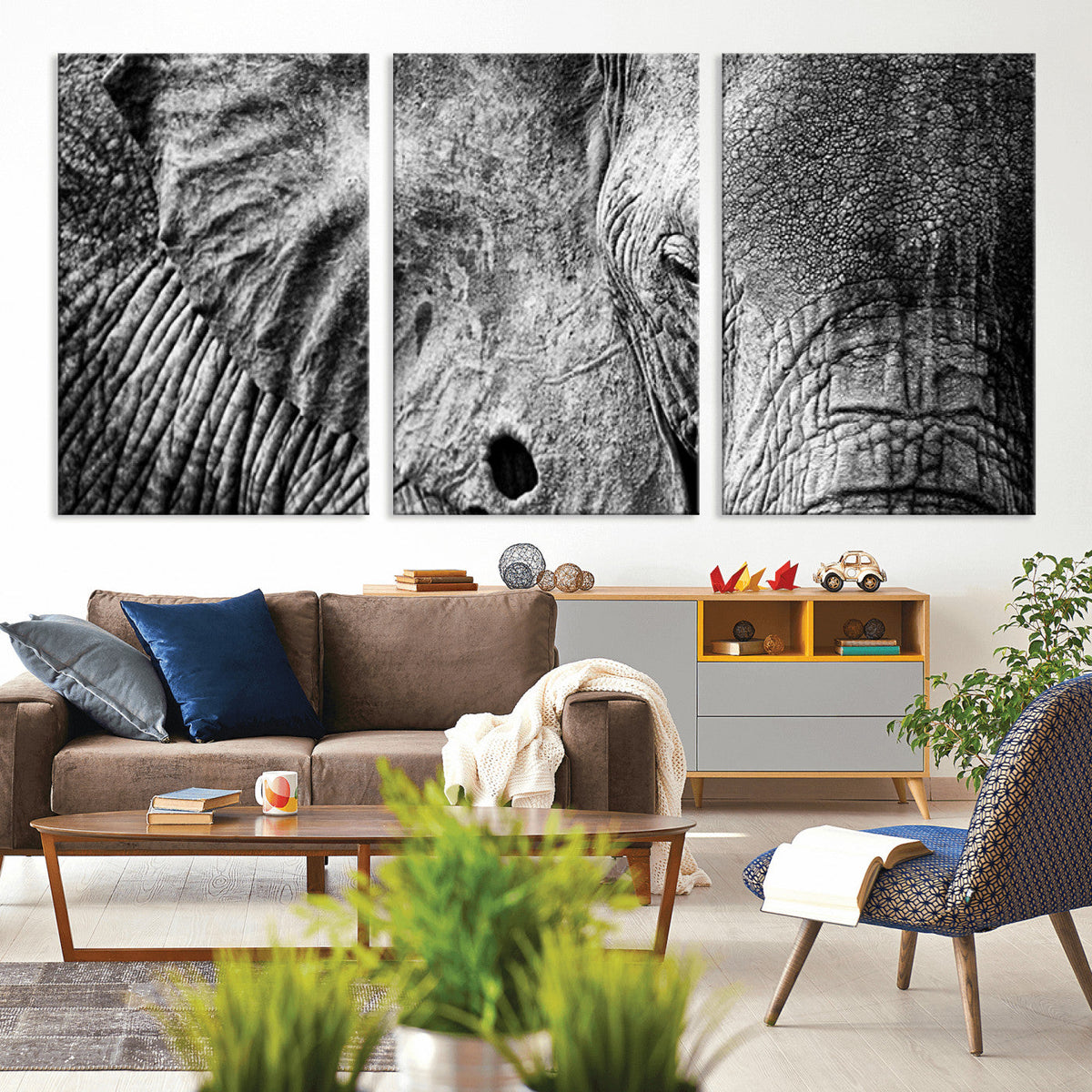 Wild Old Elephant Wall Art Canvas Print