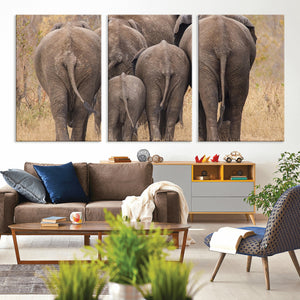 Wild Elephant Wall Art Canvas Print
