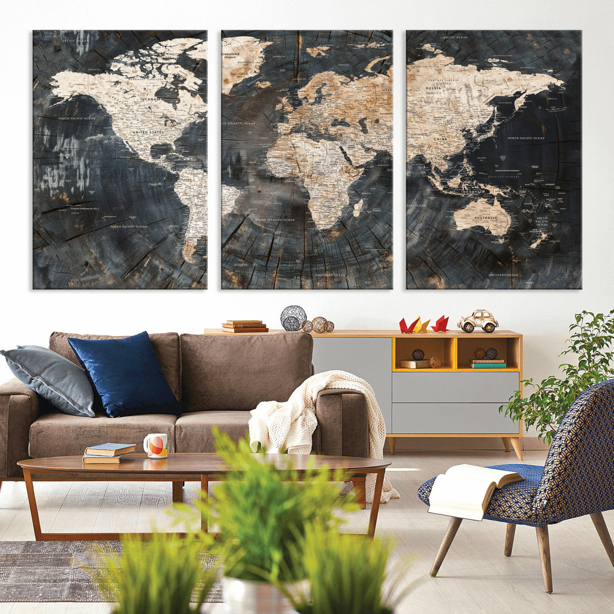 World Map Canvas Print – Detailed Map of the World Wall Art