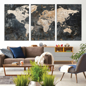 World Map Canvas Print – Detailed Map of the World Wall Art