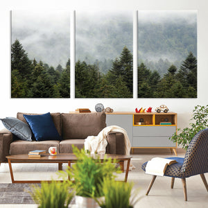 Misty Mountain Forest Wall Art Canvas Print