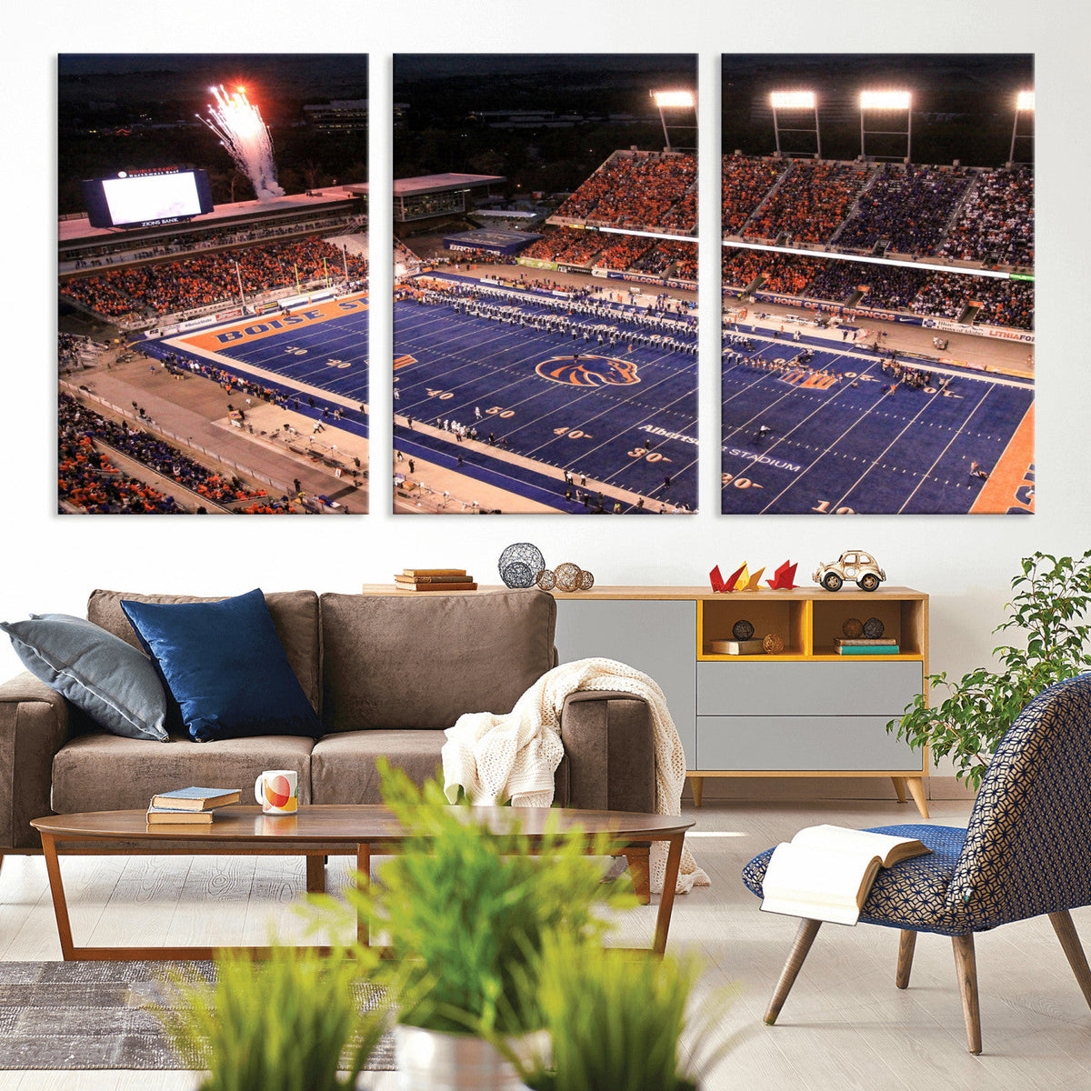 Boise State Stadium Large Wall Art Canvas Print for Living