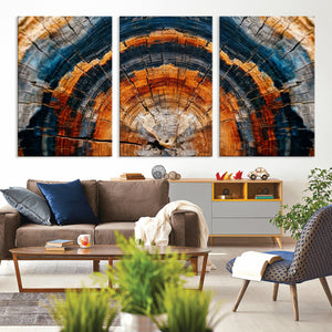 Abstract Wood Grain Canvas Print, Tree Ring Pattern Wall