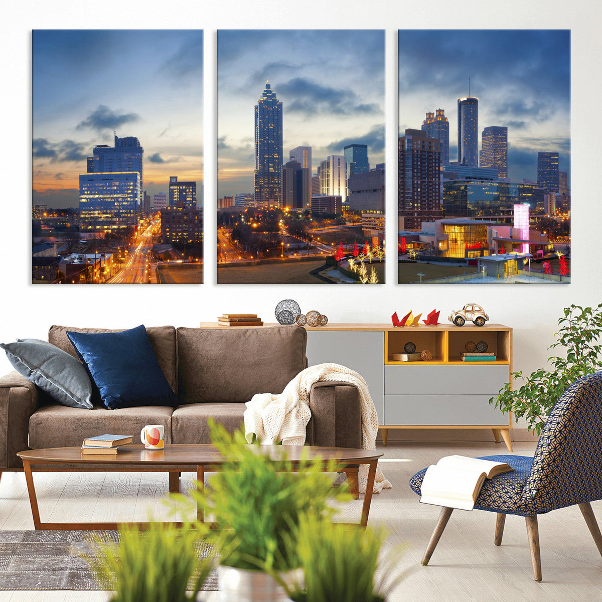 Atlanta Skyline Wall Art Canvas Print, Atlanta Downtown
